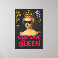Royal Punk Graffiti Queen Canvas Art Print