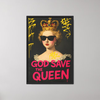 Royal Punk Graffiti Queen Canvas Art Print