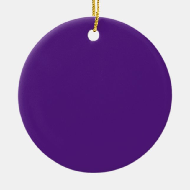 Royal Purple #52187E, Greyish Purple Ceramic Tree Decoration (Front)
