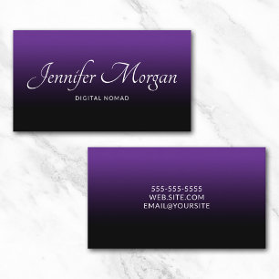 Royal Purple and Black Ombre Elegant Business Card