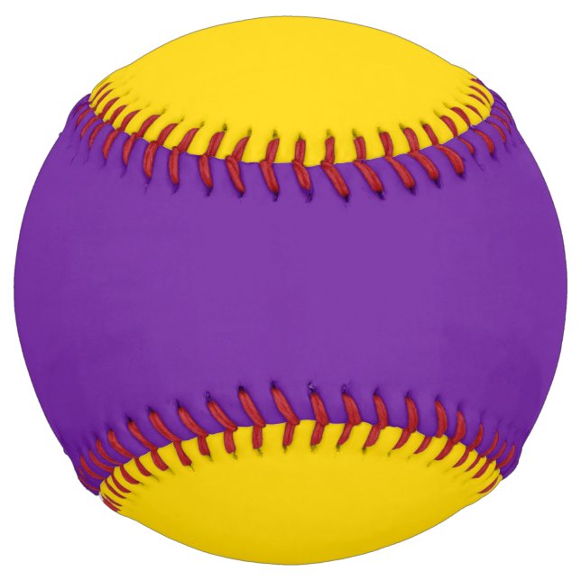 Royal Purple and Bright Gold Custom Softball (Front)
