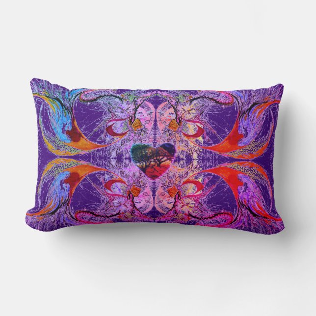 Royal Purple and Exuberant Lumbar Cushion (Front)