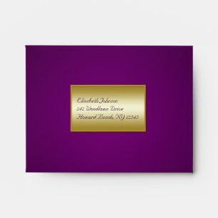 Royal Purple and Gold A2 Envelope for RSVP