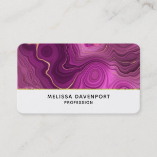 Royal Purple And Gold Agate Abstract Business Card