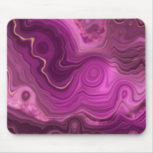 Royal Purple And Gold Agate Abstract Mouse Mat
