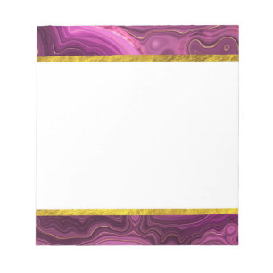 Royal Purple And Gold Agate Abstract Notepad