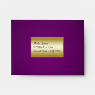 Royal Purple and Gold Envelope for RSVP Cards