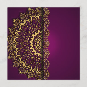 Royal Purple and Gold Invitation