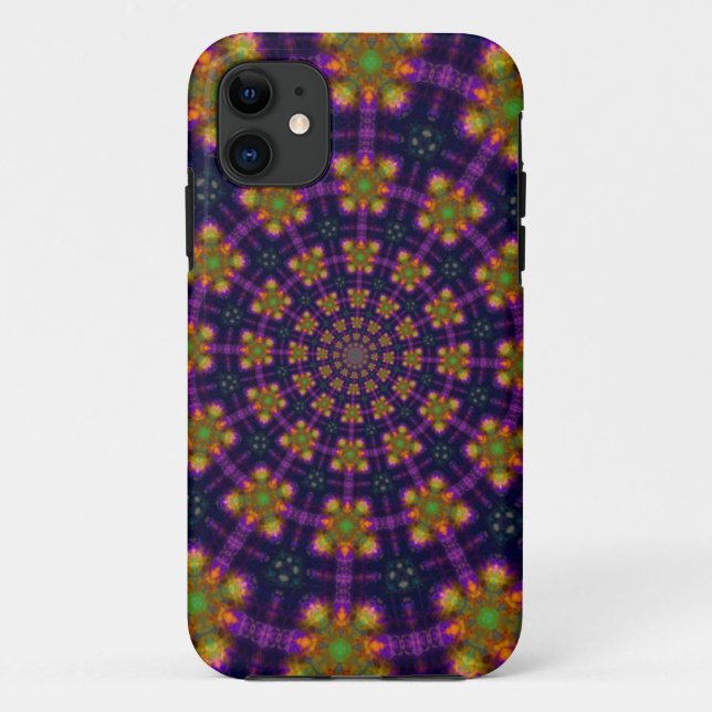 Royal Purple and Gold Kaleidoscope Pattern Case-Ma Case-Mate iPhone Case (Back)