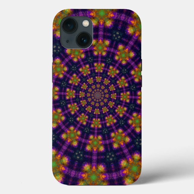 Royal Purple and Gold Kaleidoscope Pattern Case-Mate iPhone Case (Back)