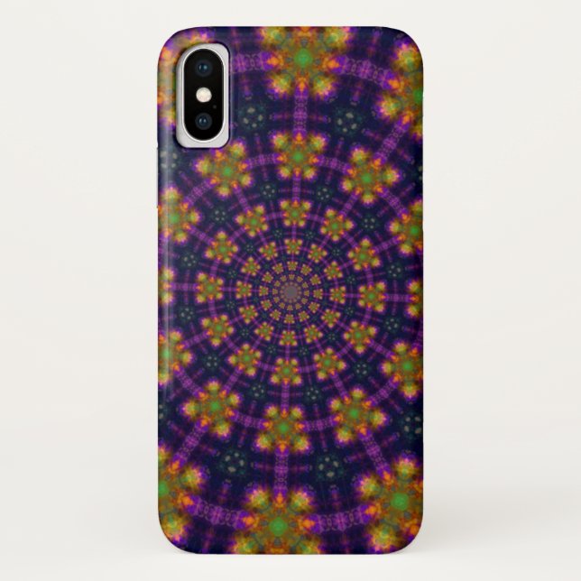 Royal Purple and Gold Kaleidoscope Pattern Case-Mate iPhone Case (Back)