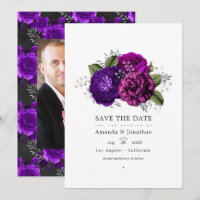 Royal Purple and Silver Floral Wedding Photo