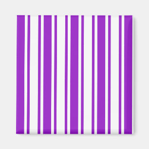 Royal purple and white candy stripes magnet