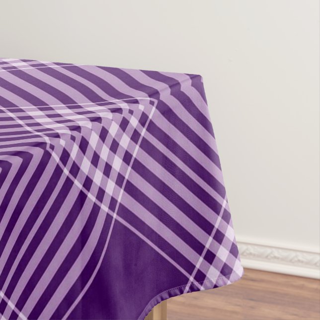 Royal Purple And White Plaid Tablecloth (In Situ)