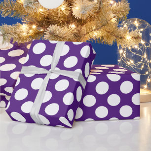 Royal Purple and white Polka Dots Wrapping Paper