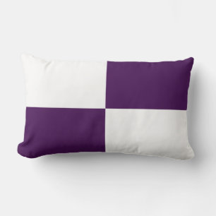 Royal Purple and White Rectangles Lumbar Cushion