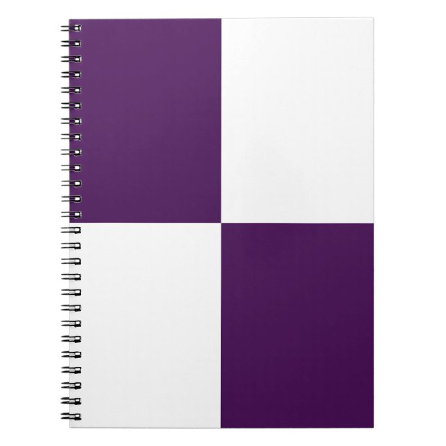 Royal Purple and White Rectangles Notebook (Front)