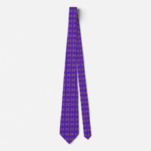 Royal purple blue and gold design tie