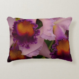 Royal Purple Cattleya Orchid Decorative Cushion