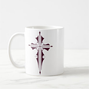Royal Purple Christian Cross Art Coffee Mug
