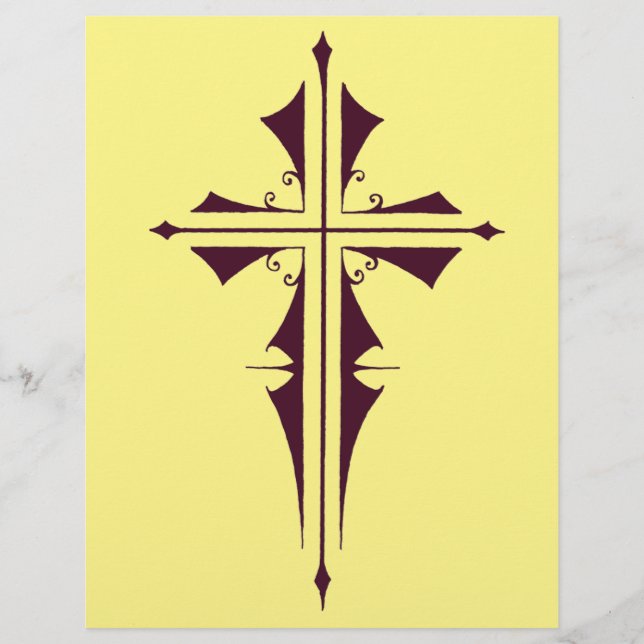 Royal Purple Christian Cross Art Flyer (Front)