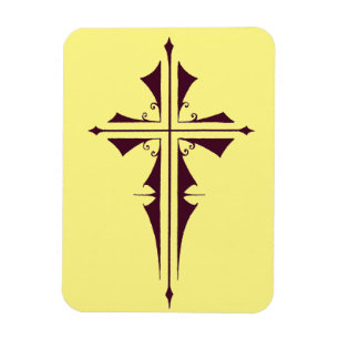 Royal Purple Christian Cross Art Magnet