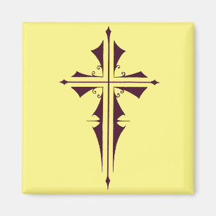 Royal Purple Christian Cross Art Magnet