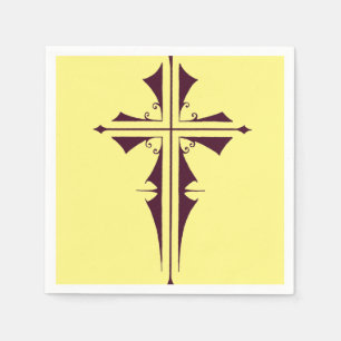 Royal Purple Christian Cross Art Napkin