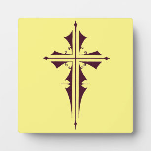 Royal Purple Christian Cross Art Plaque