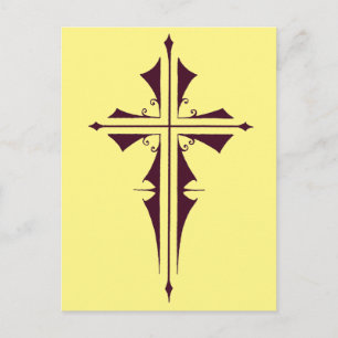 Royal Purple Christian Cross Art Postcard