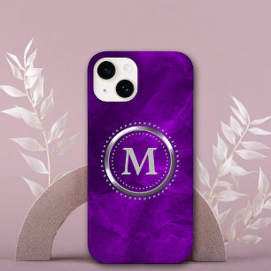 Royal Purple Chrome Monogram Case-Mate iPhone 14 Case