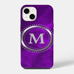 Royal Purple Chrome Monogram iPhone 14 Case