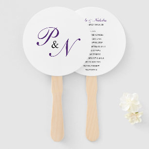 Royal Purple Classic Elegant Wedding Program Hand Fan