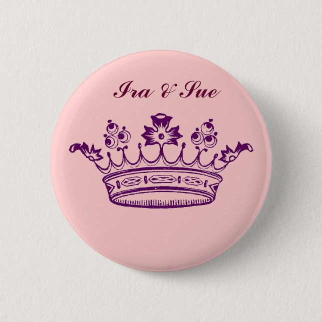 Royal Purple Crown 6 Cm Round Badge (Front)