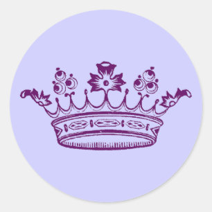 Royal Purple Crown Classic Round Sticker