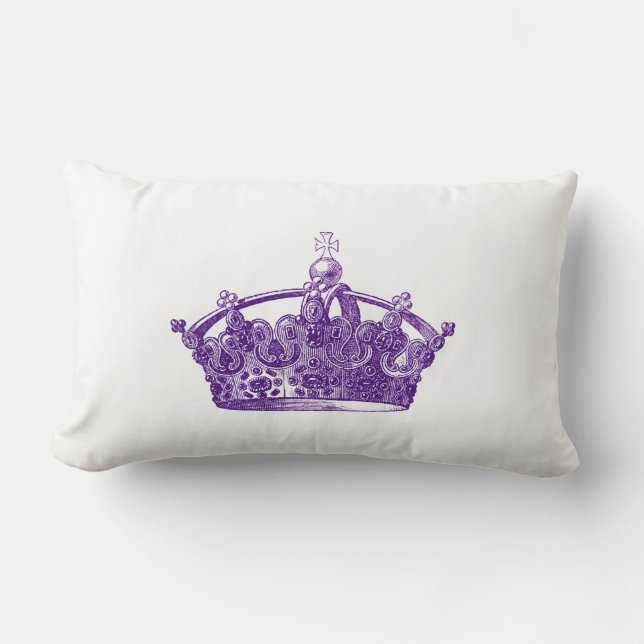 Royal Purple Crown Lumbar Cushion (Front)
