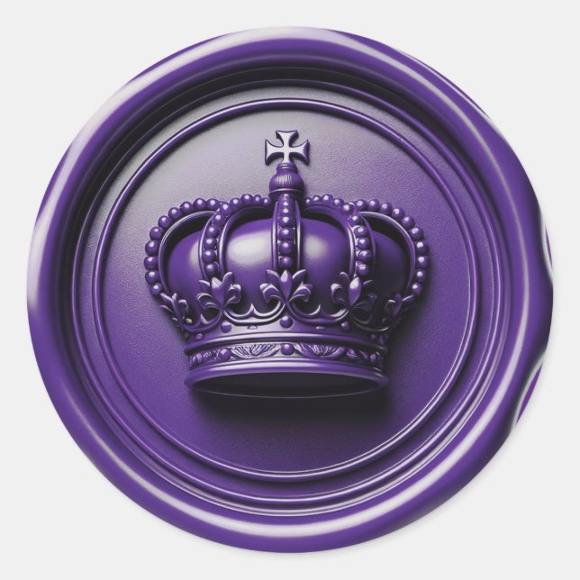 Royal Purple Crown Wax Seal Birthday Wedding (Front)