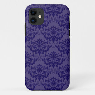 Royal Purple Damask Pattern iPhone 11 Case