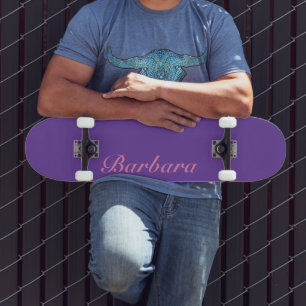 Royal Purple Elegant Name   Classic Trendy  Skateboard