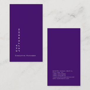 Royal purple elegant unique modern plain business card
