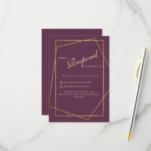 Royal Purple Ethnic Elegant Wedding RSVP