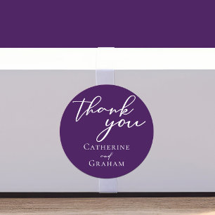 Royal Purple Evening Wedding Personalised Classic Round Sticker