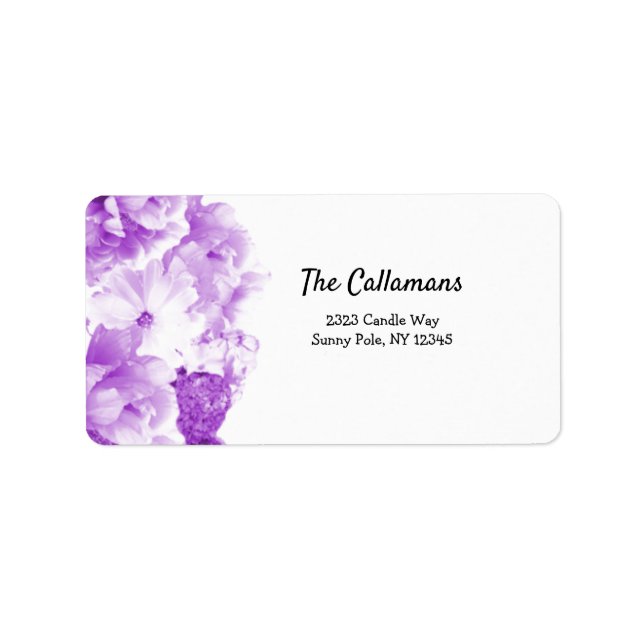 Royal Purple Floral Address Label (Front)