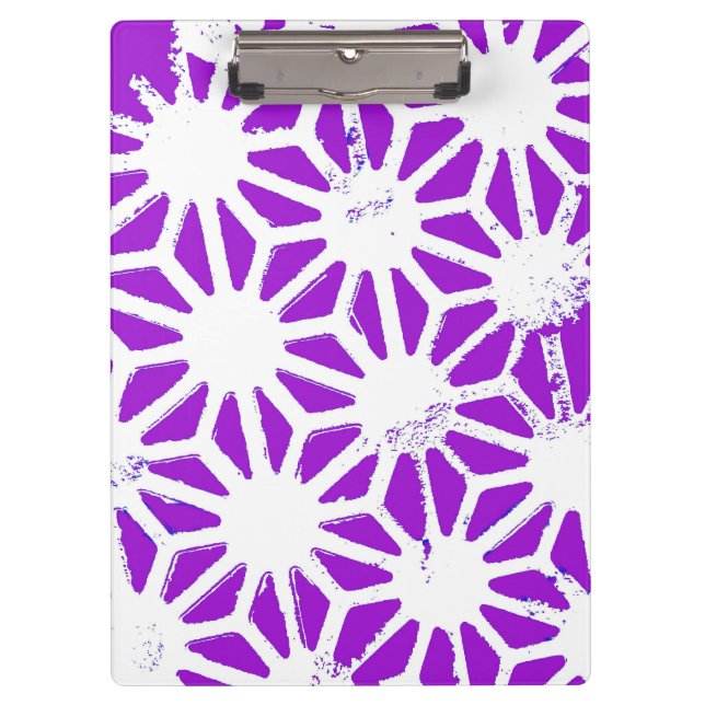 Royal purple geometric pattern clipboard (Front)