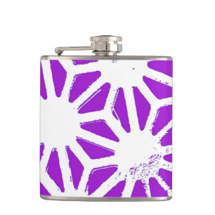 Royal purple geometric pattern hip flask