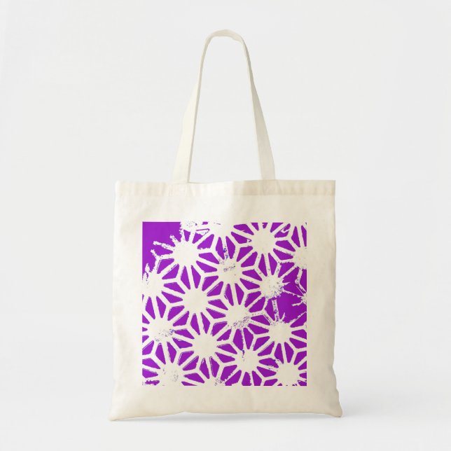 Royal purple geometric pattern tote bag (Front)