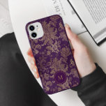 Royal Purple Gold Damask Monogram<br><div class="desc">Royal faux gold foil damask pattern on a purple background. Don't hesitate to contact us if you have any special requests for colour combinations or lettering. Check our store for more items from this collection.</div>