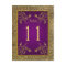 Royal Purple, Gold Floral Table Number Post Card