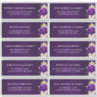 Royal Purple Gold Floral Wedding Guest Address 