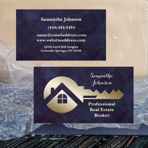 Royal Purple Gold Key Real Estate Business Card